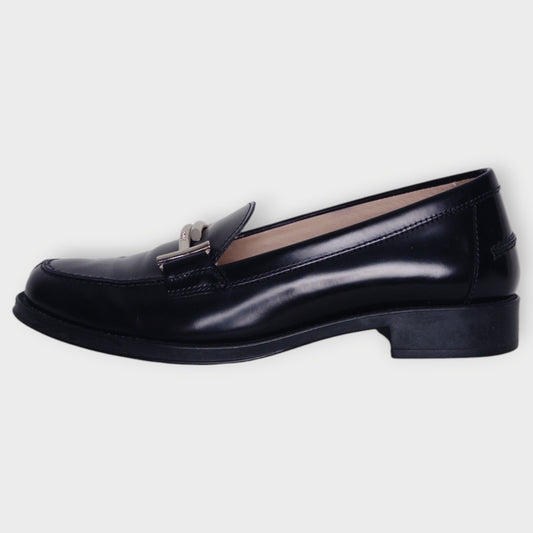 Leather & Silver Hardware Loafers