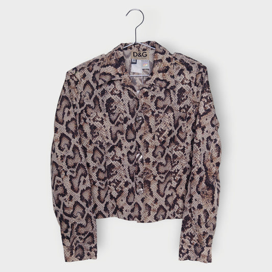 Snake Print Cropped Shirt