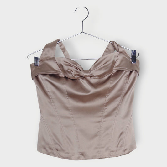 Satin Halter Corset Top