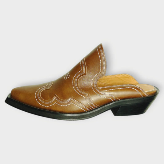 Leather Western Mules