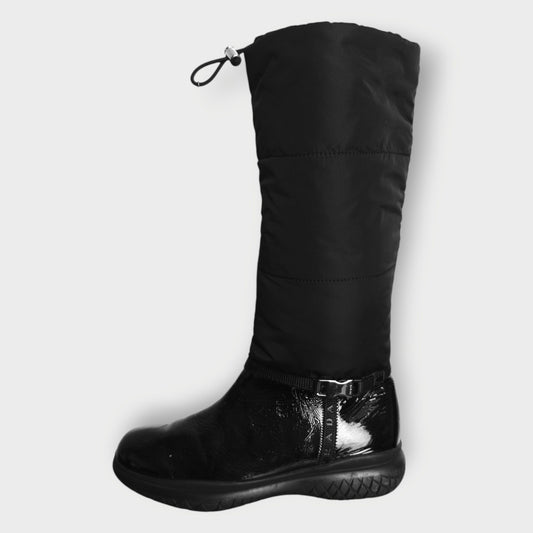 Patent Leather & Nylon Toggle Boots