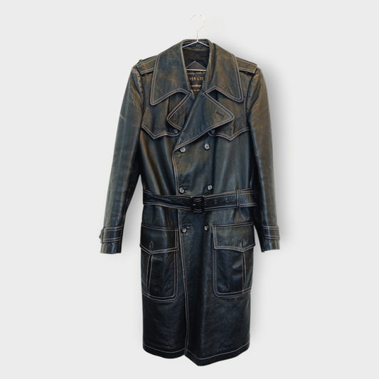 Distressed Leather Coat