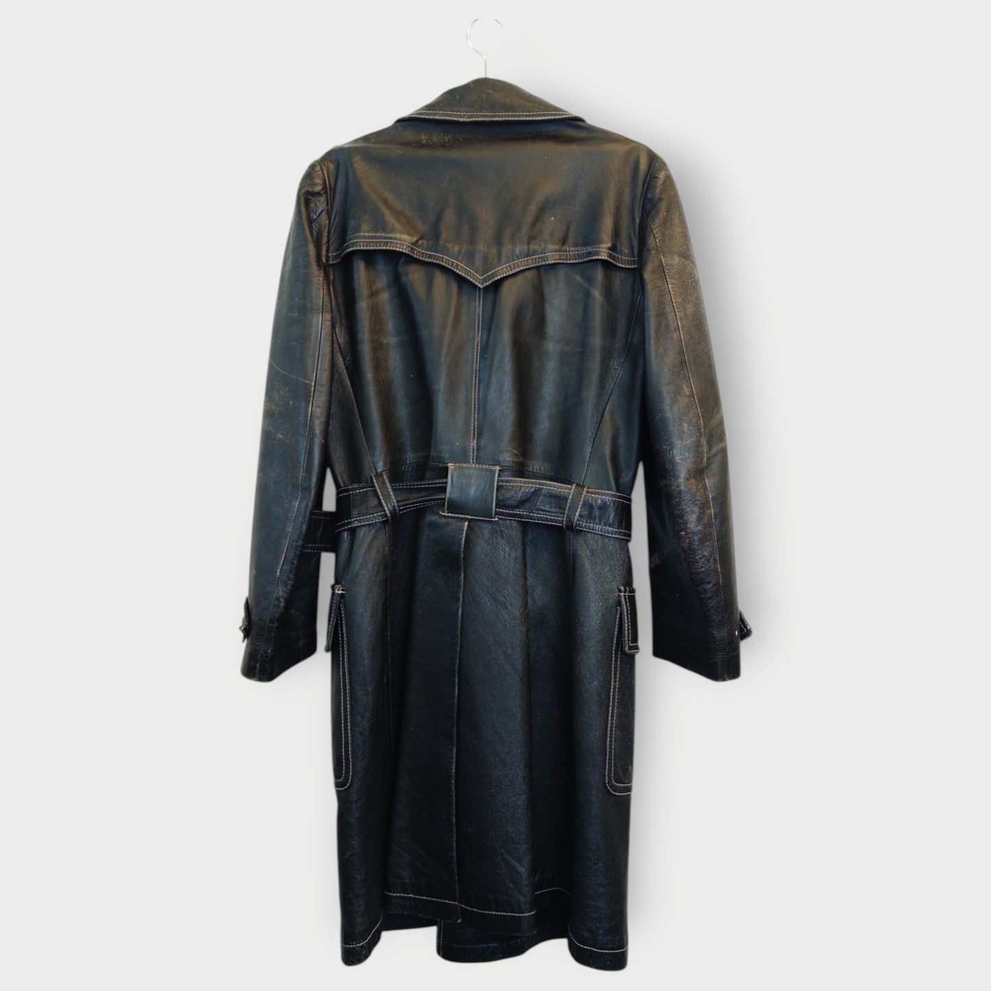 Distressed Leather Coat
