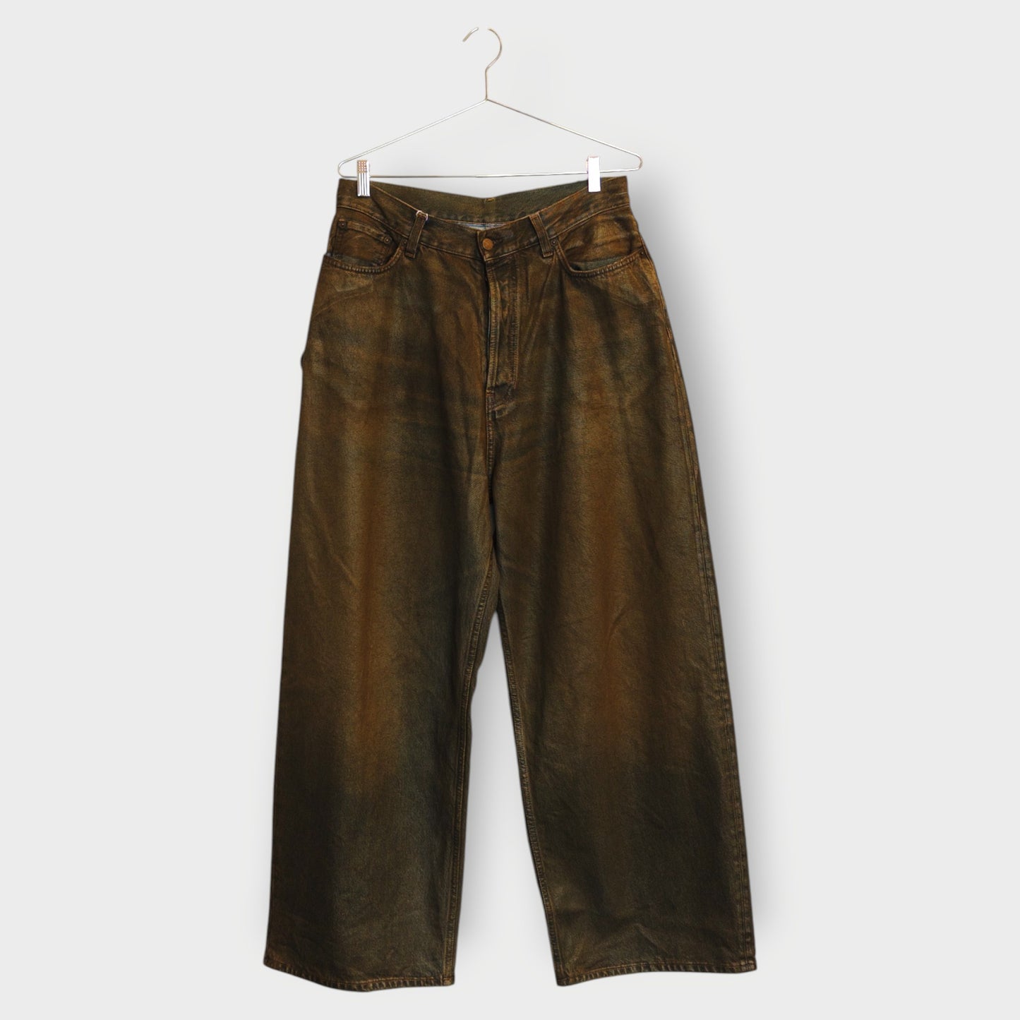 Coated Wide Leg Jean