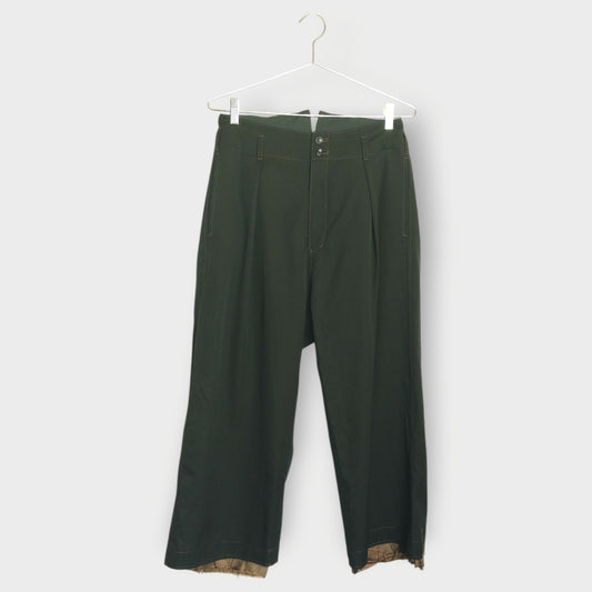 Wool Frayed Trim Pants