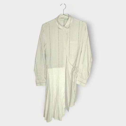 Logo Pleated Shirt Dress