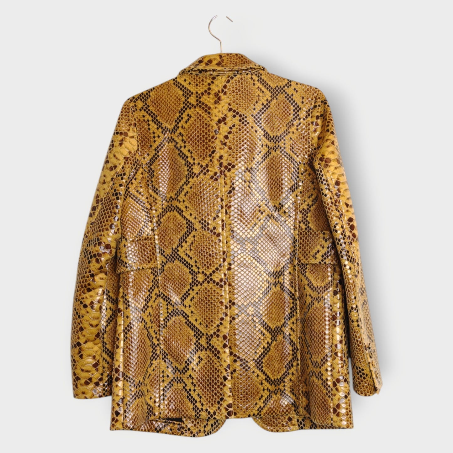 Faux Snakeskin Midline Coat