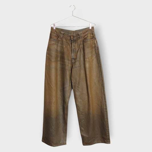 Coated Wide Leg Jean