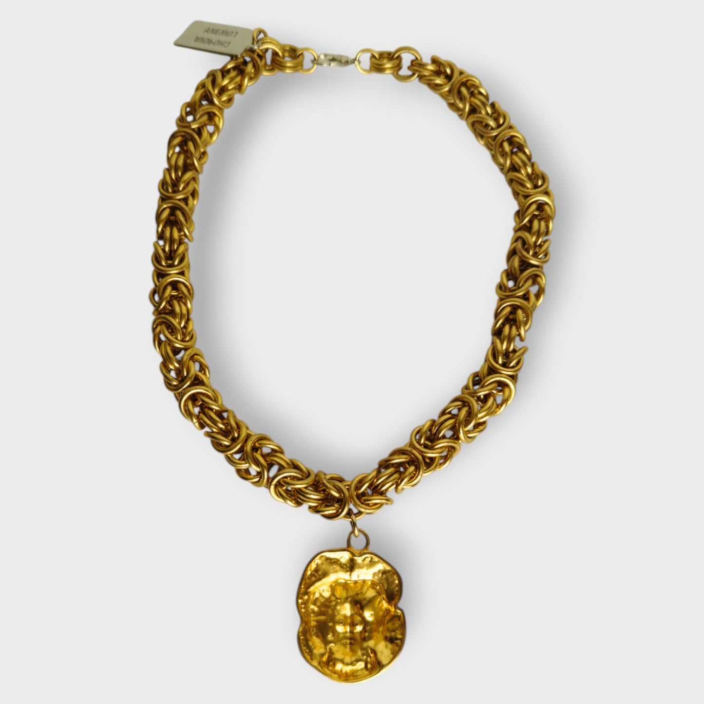Gold Tone Chain Link Pendant Necklace