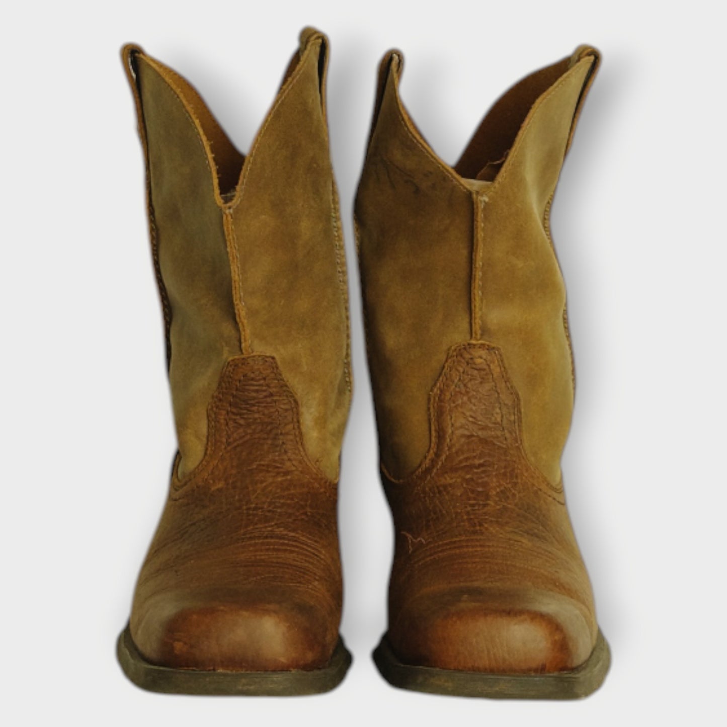 Leather Mid Calf Cowboy Boots