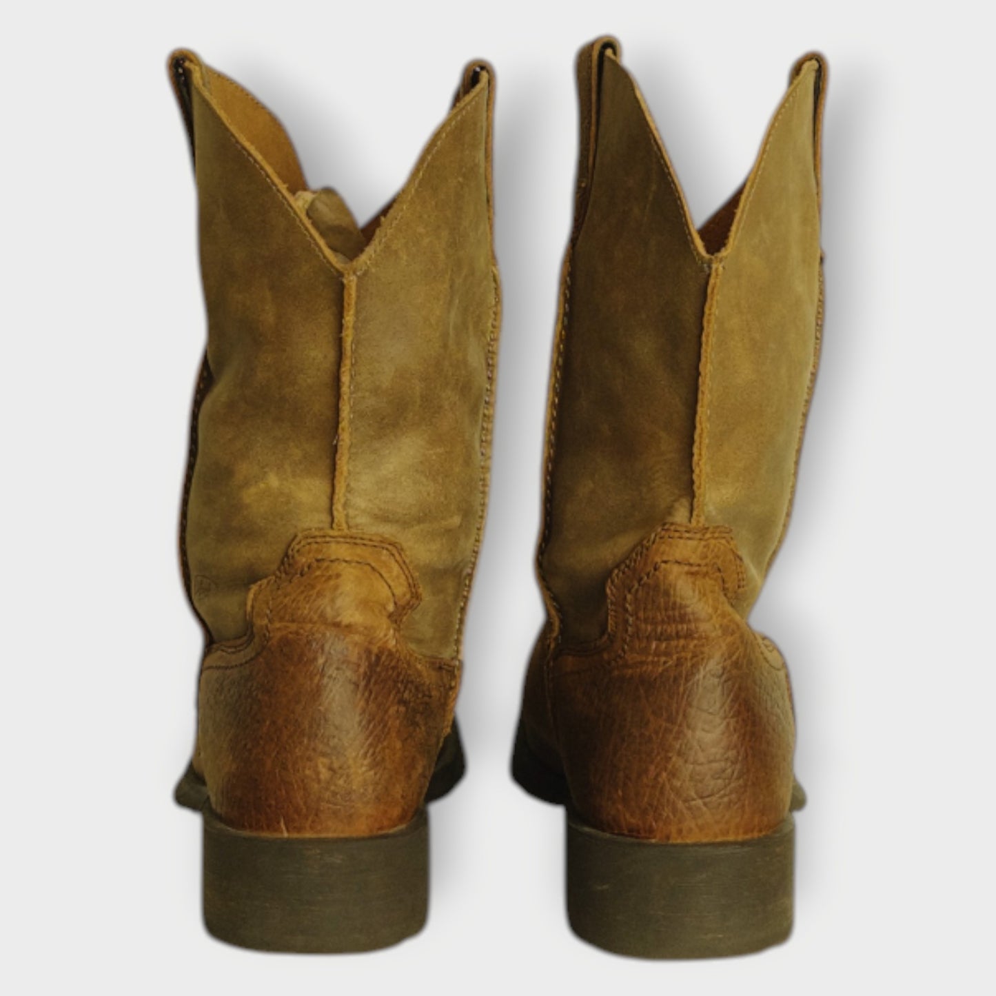 Leather Mid Calf Cowboy Boots