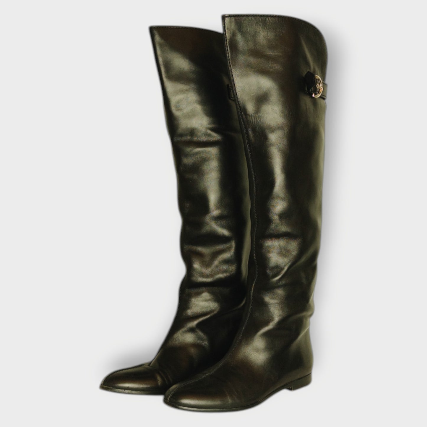 Black Leather Riding Boots