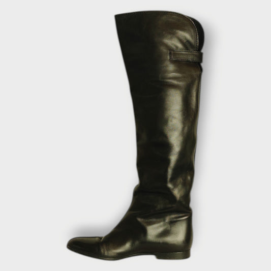 Black Leather Riding Boots