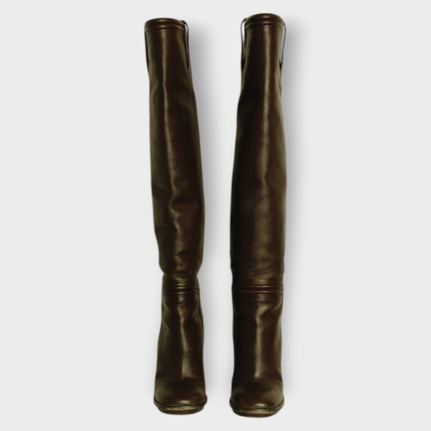 Leather Knee High Heeled Boots