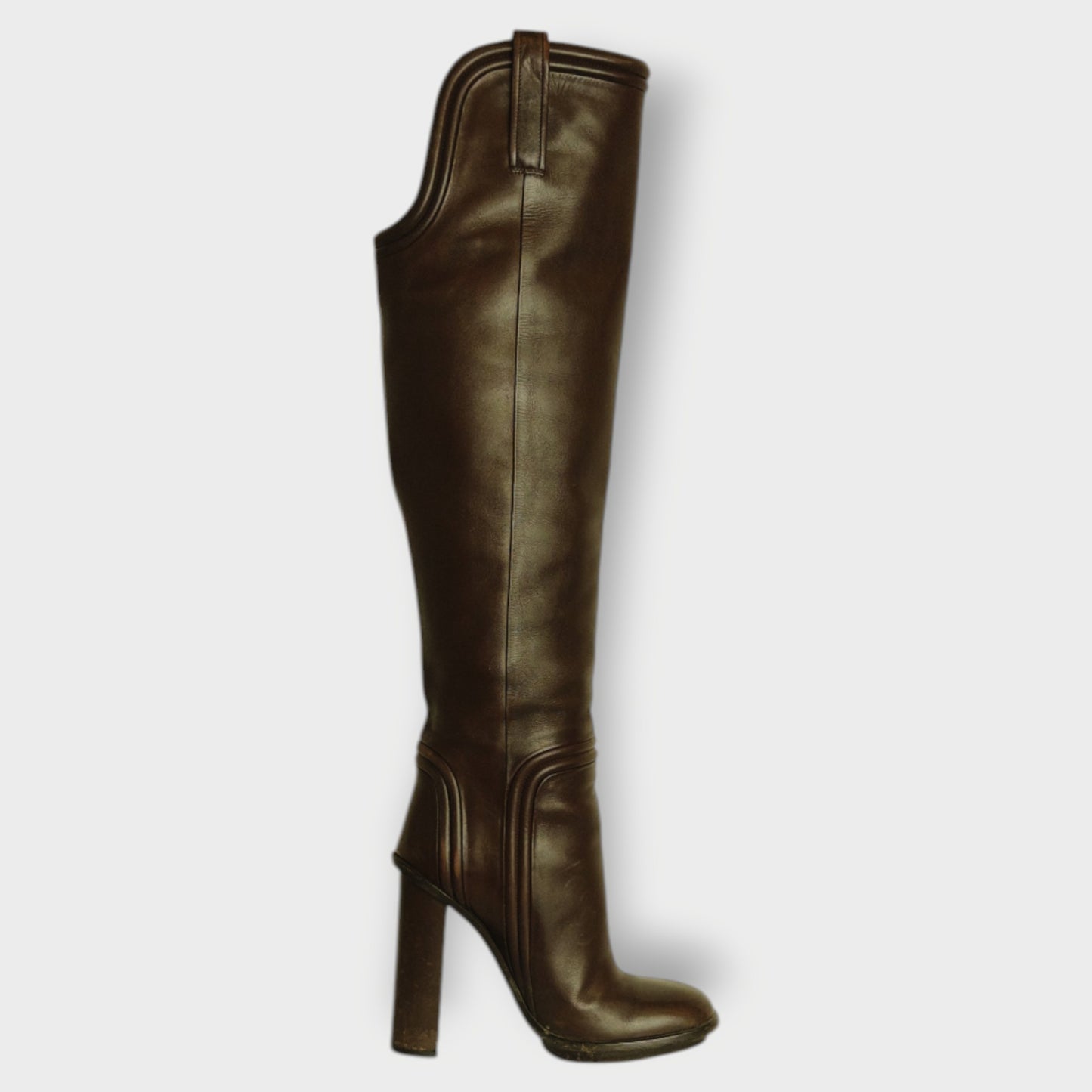 Leather Knee High Heeled Boots