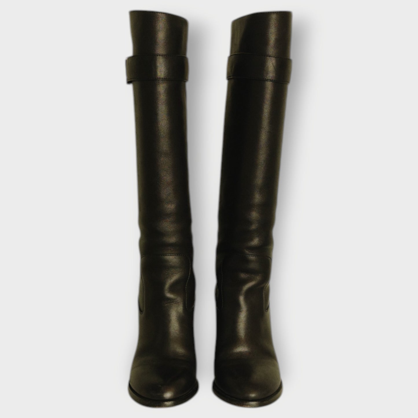 Knee High Logo Heeled Boots