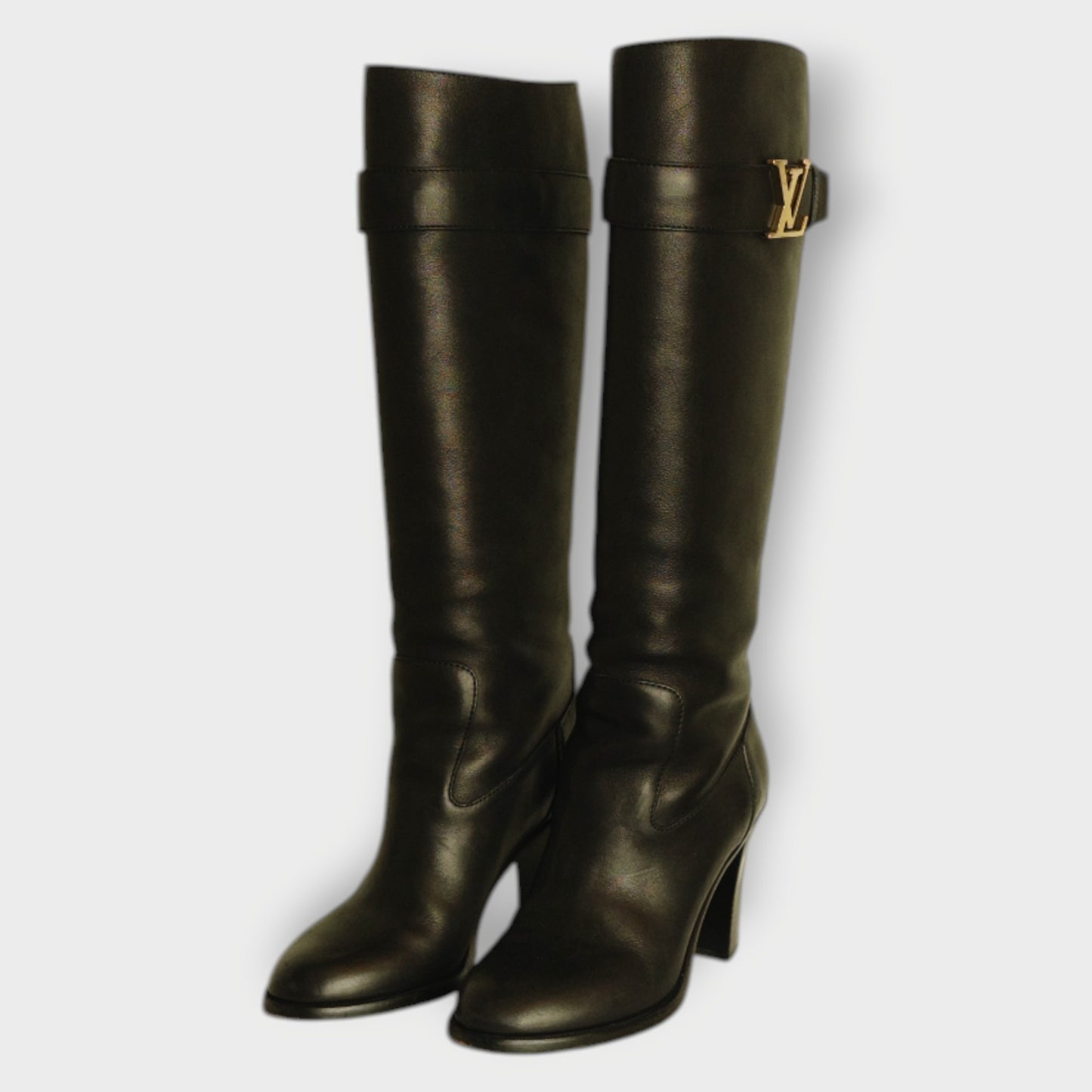 Knee High Logo Heeled Boots