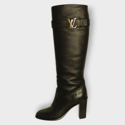 Knee High Logo Heeled Boots