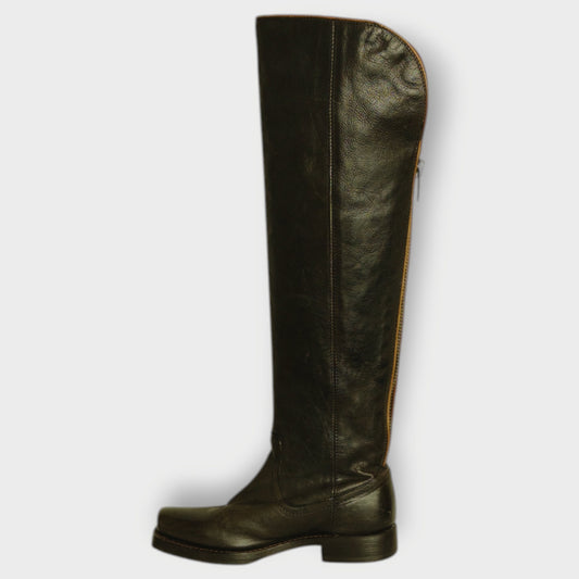 Back Zip Knee High Boots