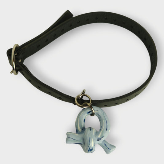Leather Ceramic Knot Choker
