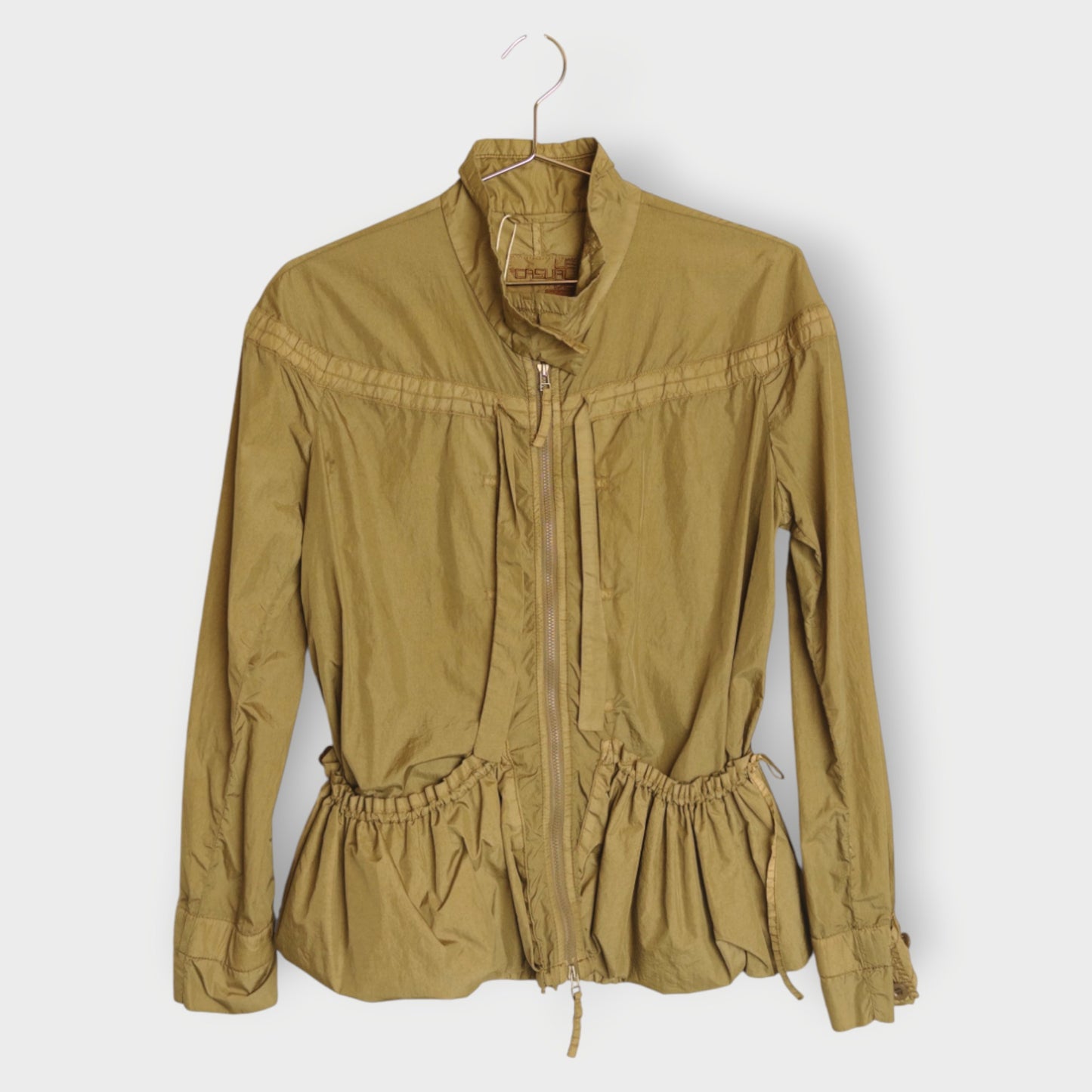 Nylon Peplum Windbreaker