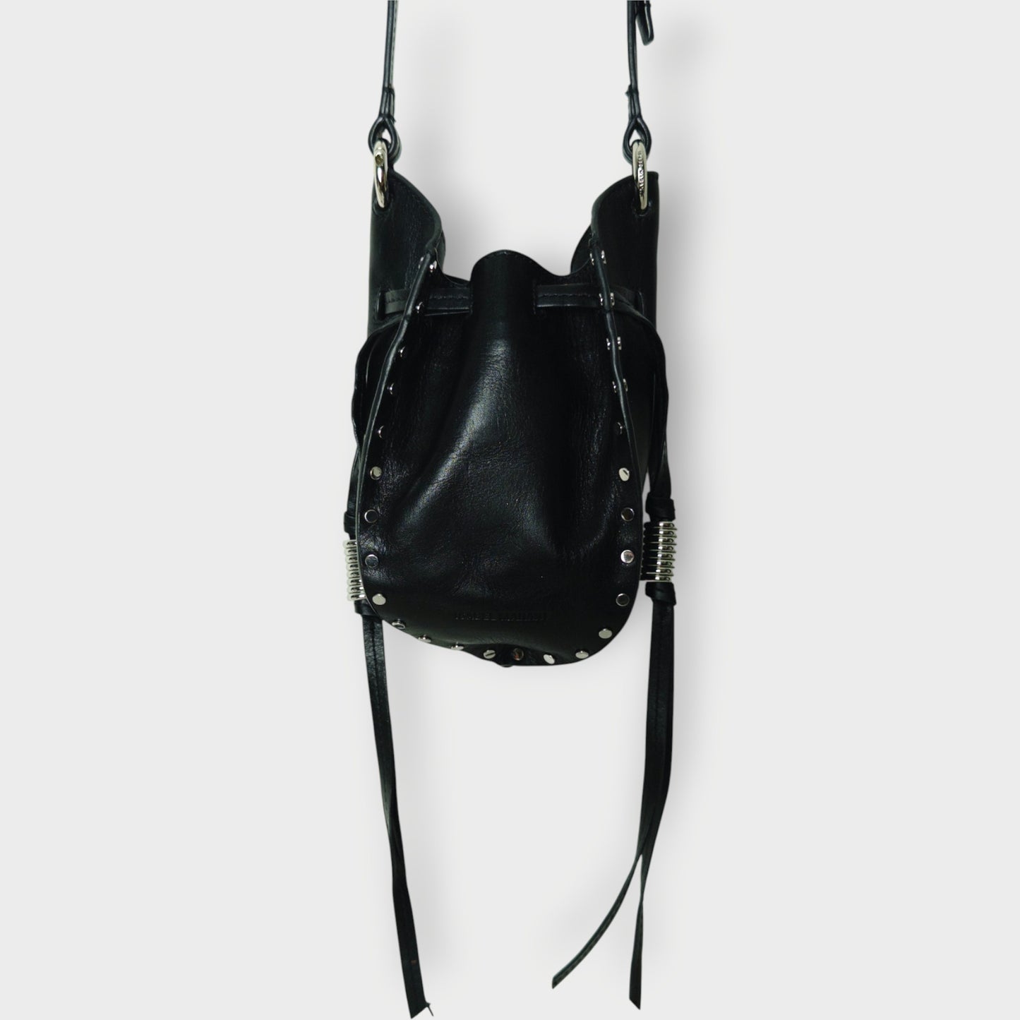 Leather Studded Mini Bucket Bag
