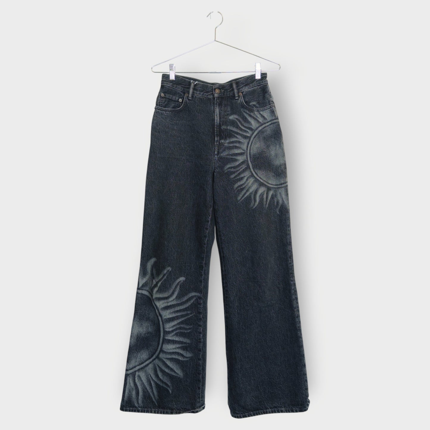 Sun Print Wide Leg Jeans