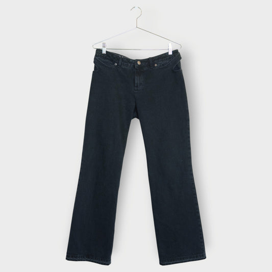 Back Buckle Wide Leg Jeans