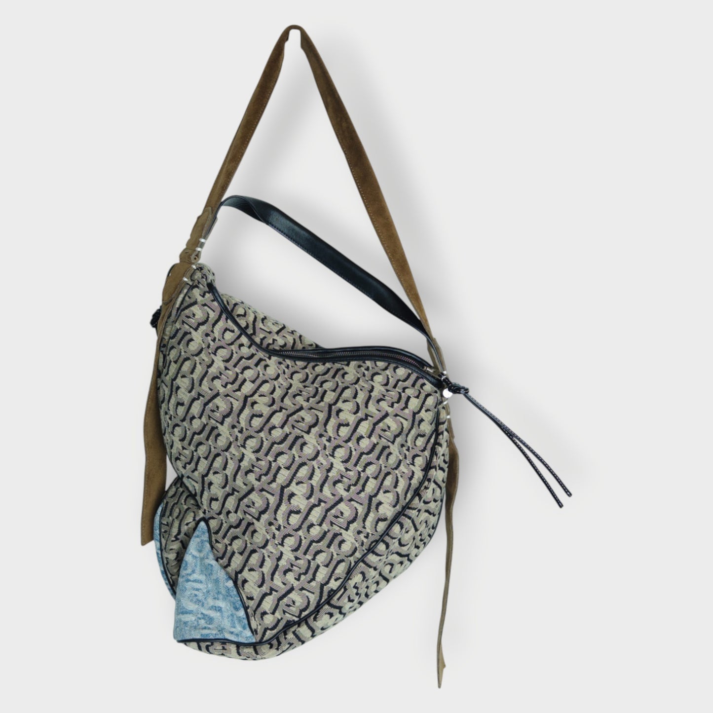 PVC & Denim Patchwork Bag