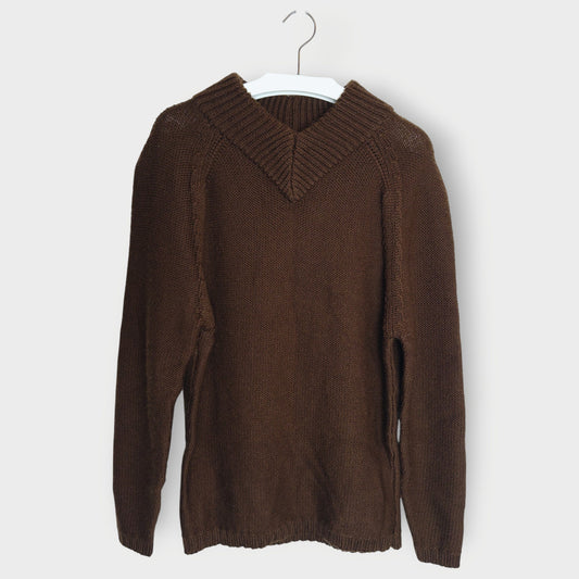 Wool Knit V-Neck Jumper