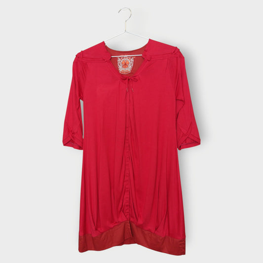 Half Sleeve Button Front Dress
