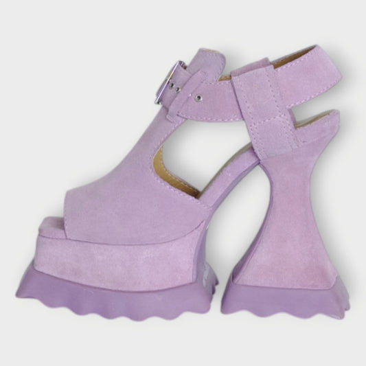 Suede T-Strap Daisy Platforms