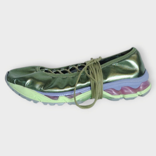 Green Hybrid Lace Up Sneakers