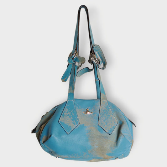 Distressed Leather Bowling Bag