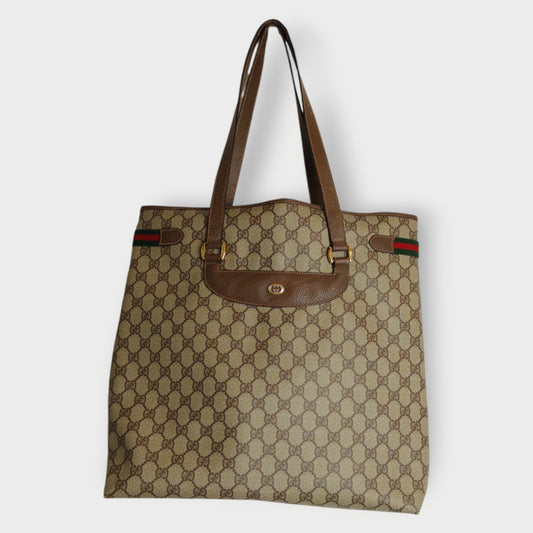 GG Supreme Web Sherry Line Tote Bag