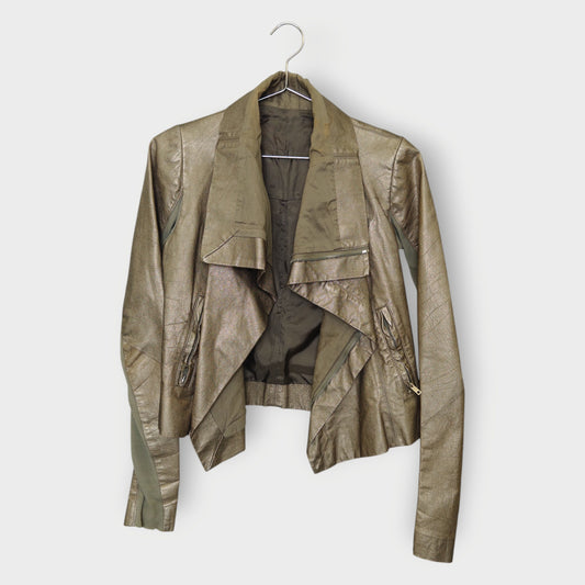 Leather High Neck Jacket