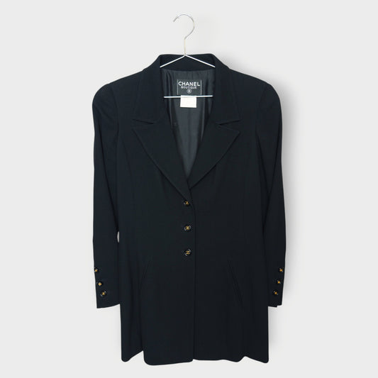 Wool Logo Button Blazer