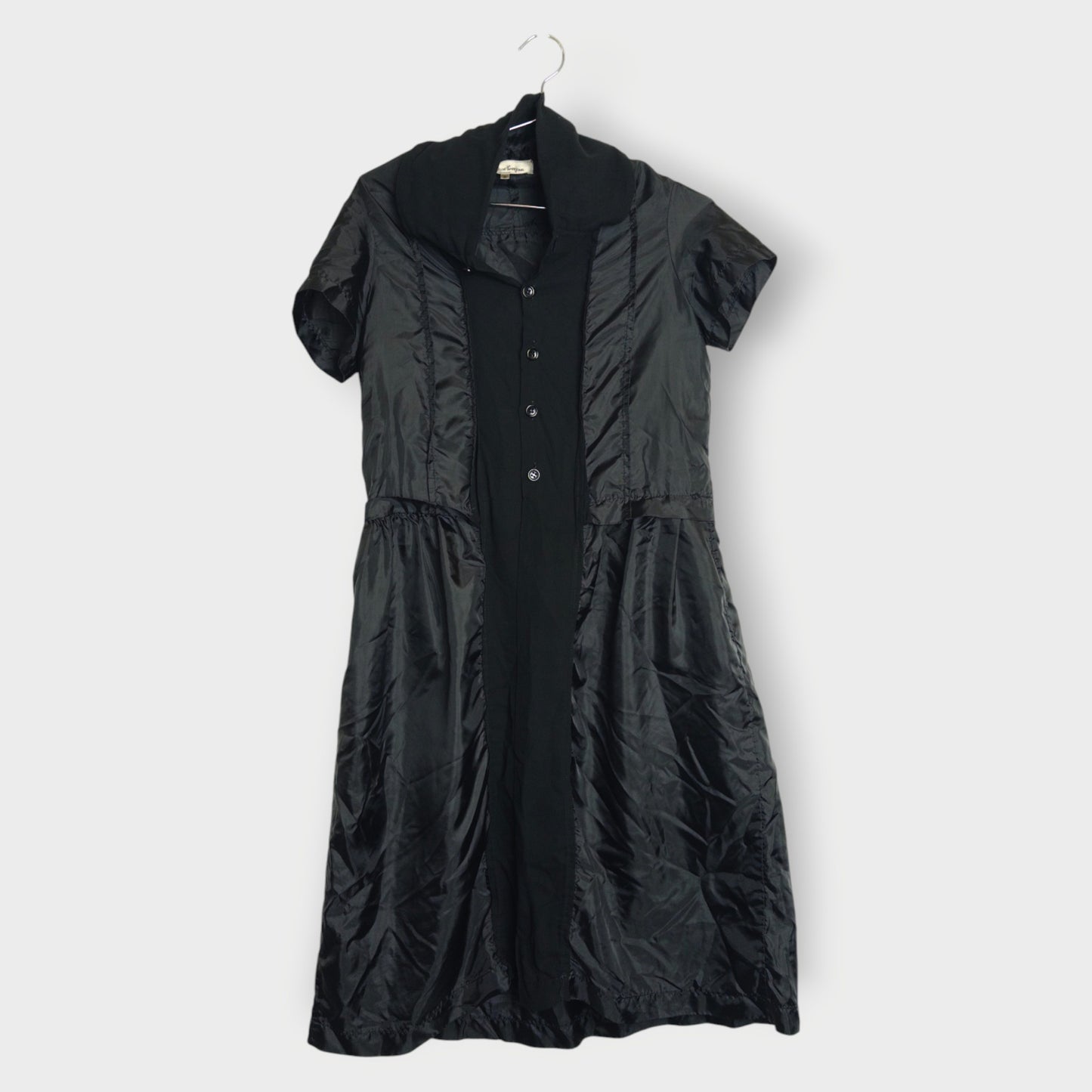Peter Pan Collar Sheer Panel Dress