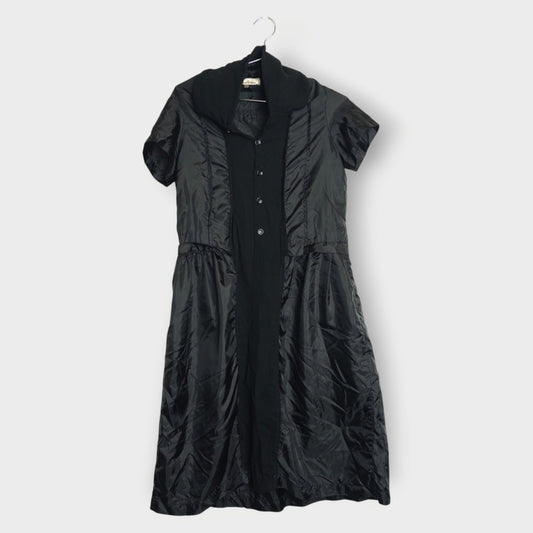 Peter Pan Collar Sheer Panel Dress