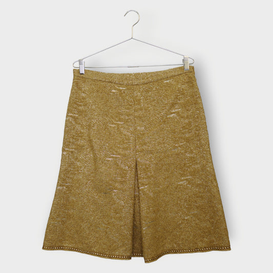 Shiny Pleat Front Midi