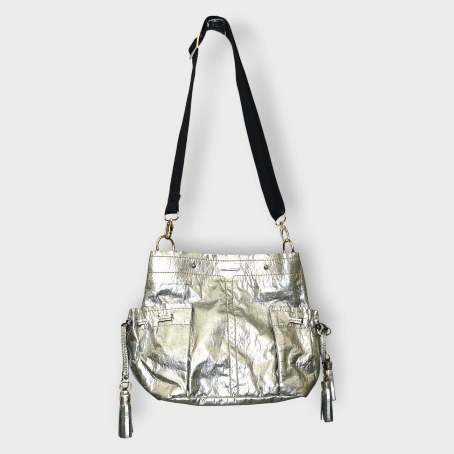 Metallic Tassel Crossbody Bag