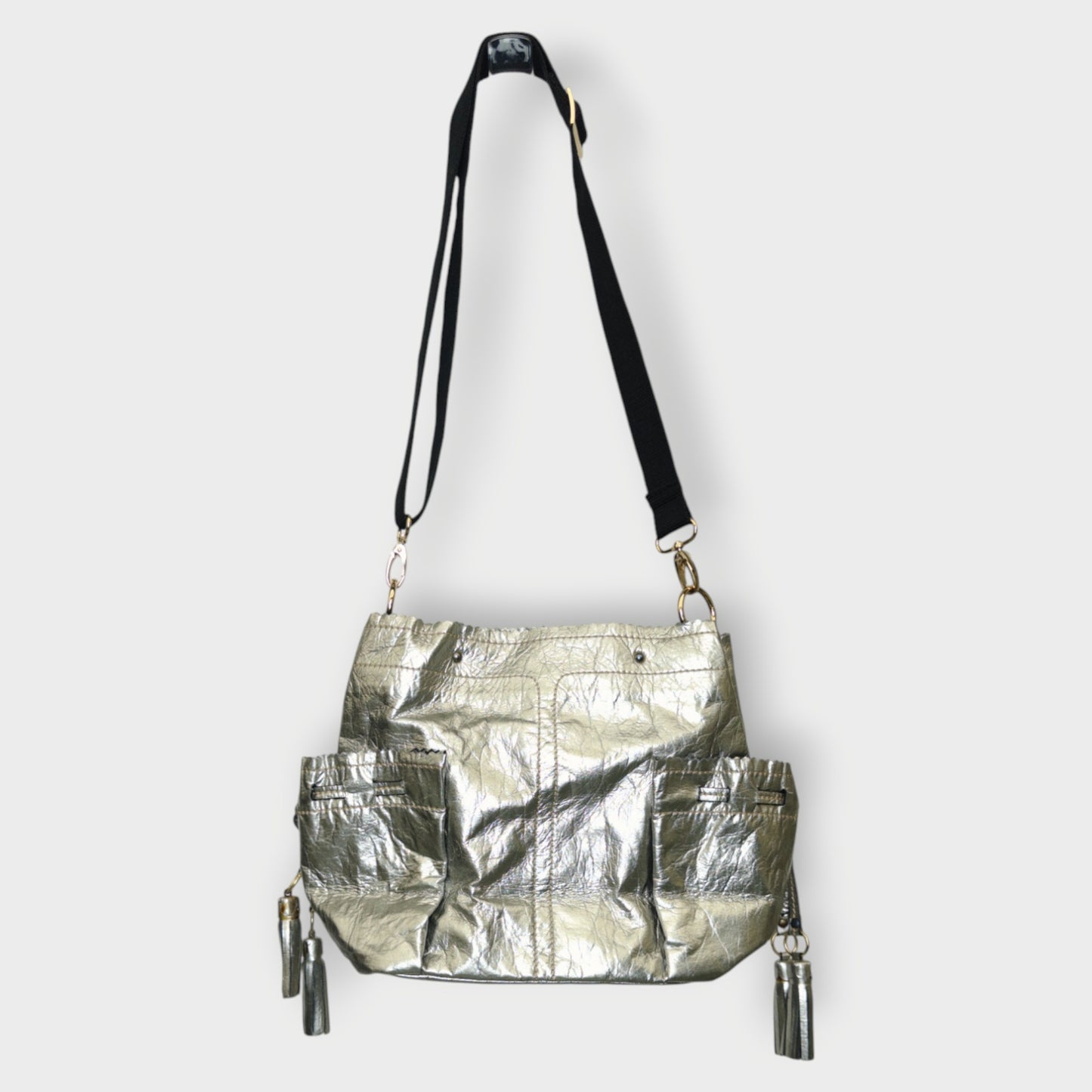Metallic Tassel Crossbody Bag