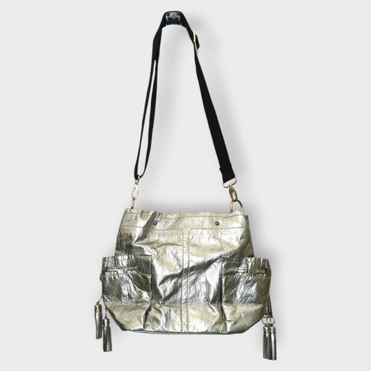 Metallic Tassel Crossbody Bag
