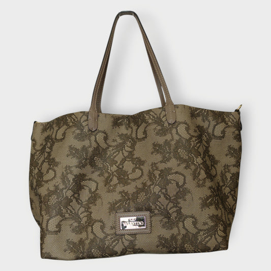 Lace Leather Tote
