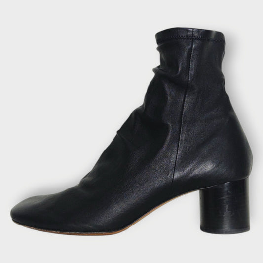 Scrunch Leather Laeden Sock Boot