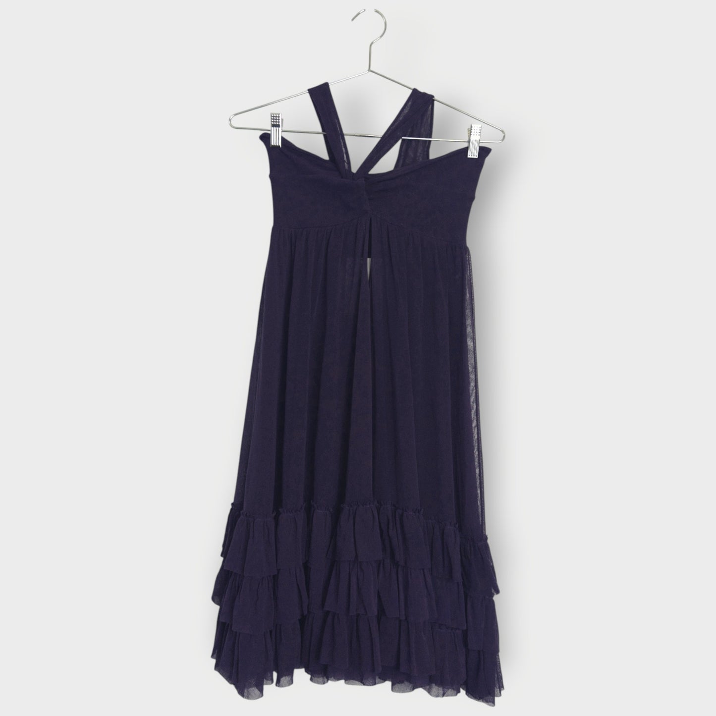 Mesh Ruffle Hem Dress