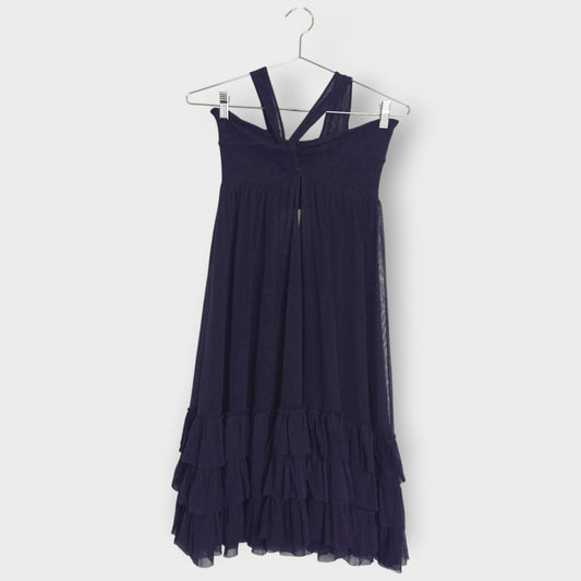 Mesh Ruffle Hem Dress