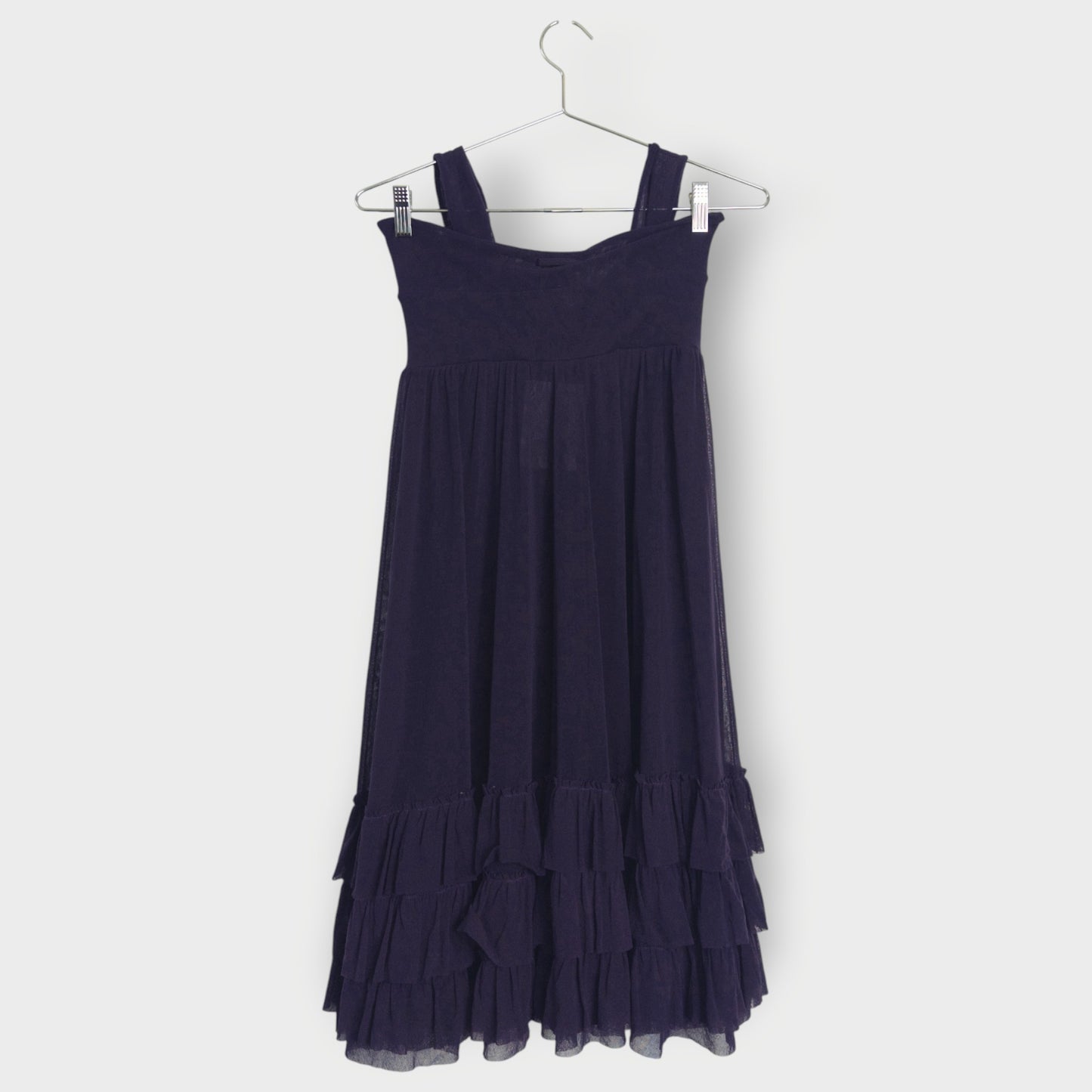Mesh Ruffle Hem Dress