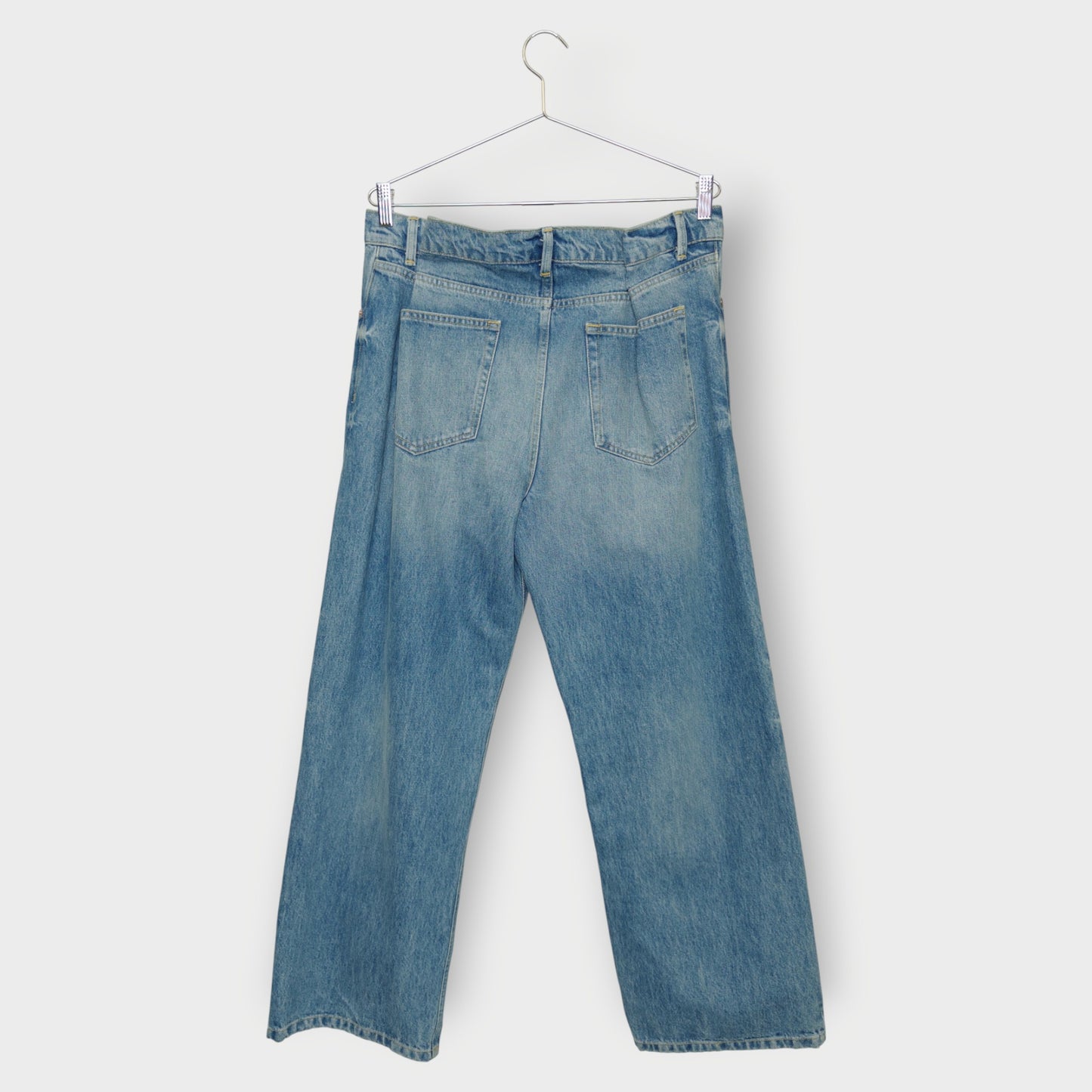 Gathered Waist Wide Leg Jeans