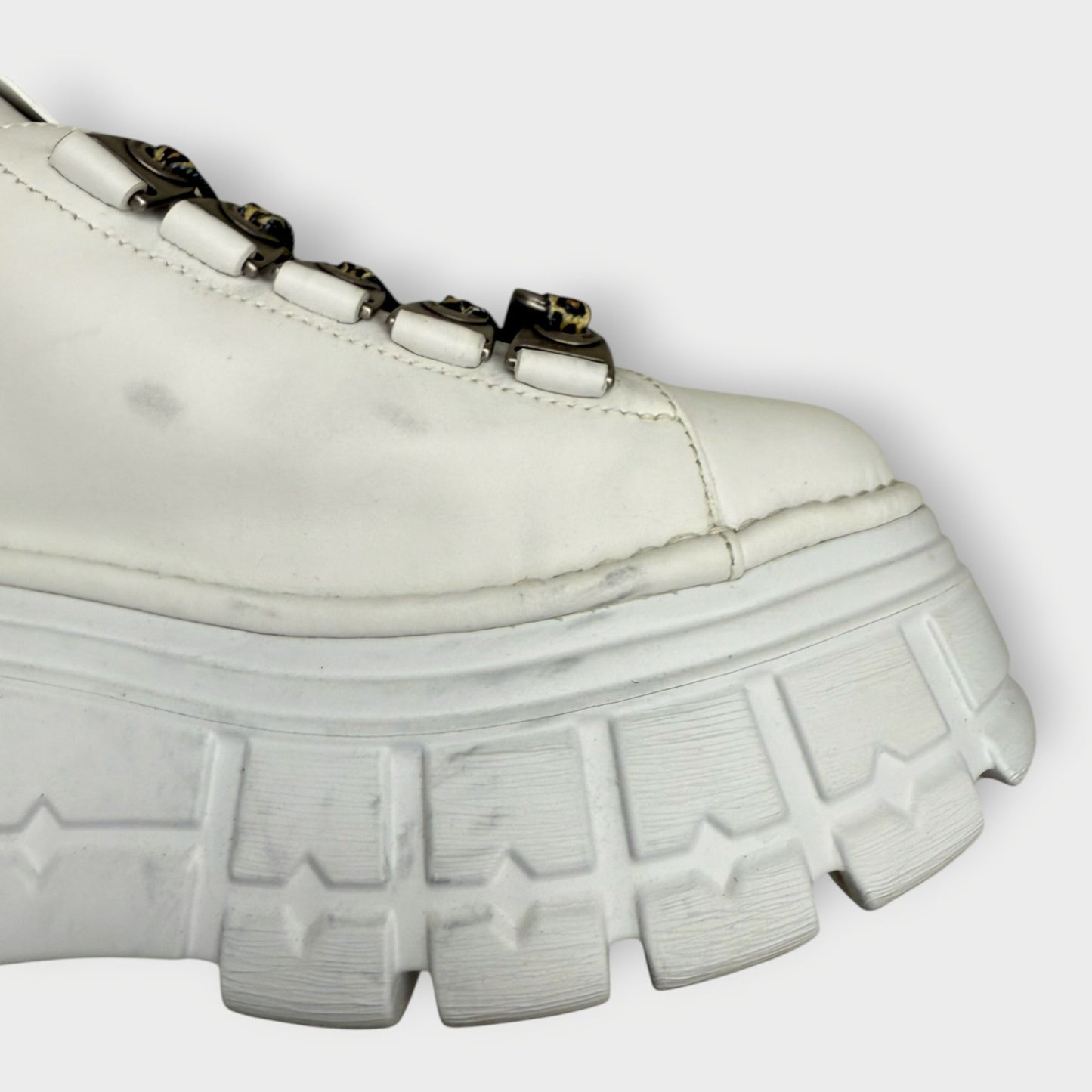 Leather Platform Laceup Sneakers